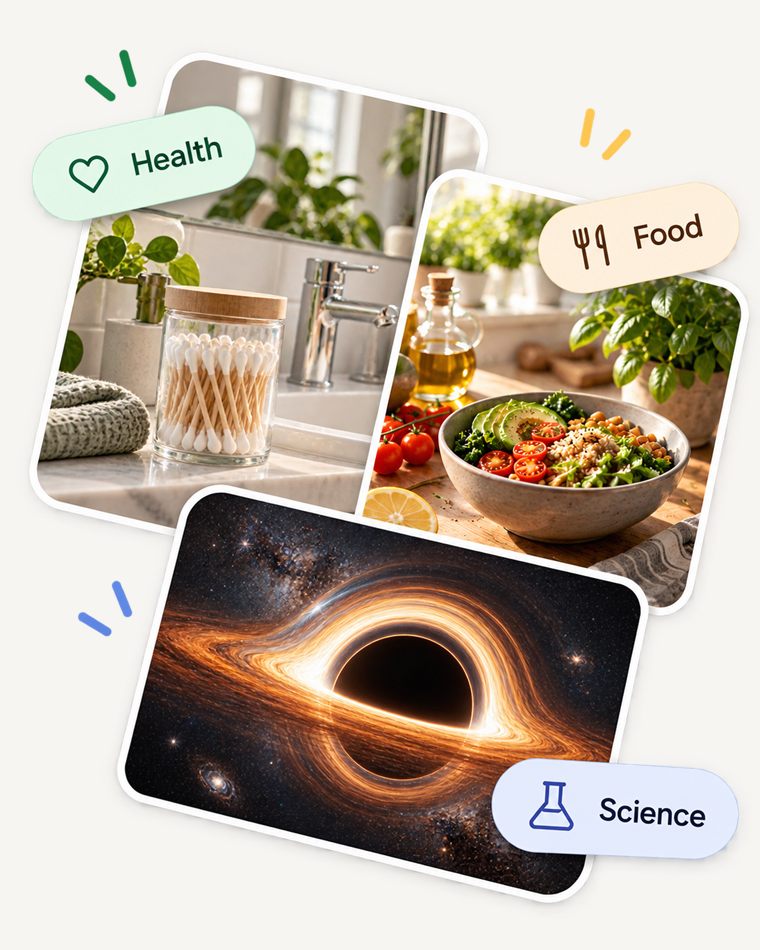 Question cards about health, food and science